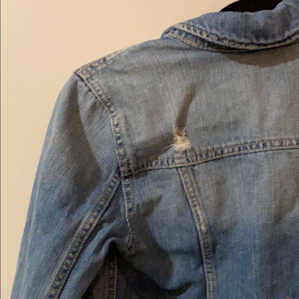 Cropped, Distressed Denim Jacket - Picture 3 of 3